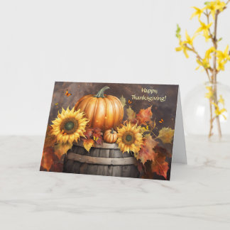Erntedank General mit Sonnenblumen Fall Foliage Karte