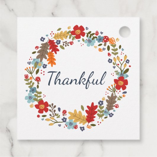 Erntedank Geschenk Wrapping Fall Wraath dankbar Geschenkanhänger (Rückseite)