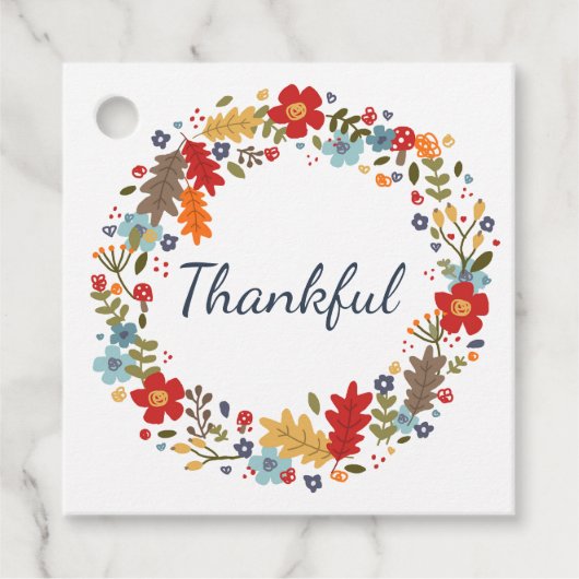 Erntedank Geschenk Wrapping Fall Wraath dankbar Geschenkanhänger (Vorderseite)