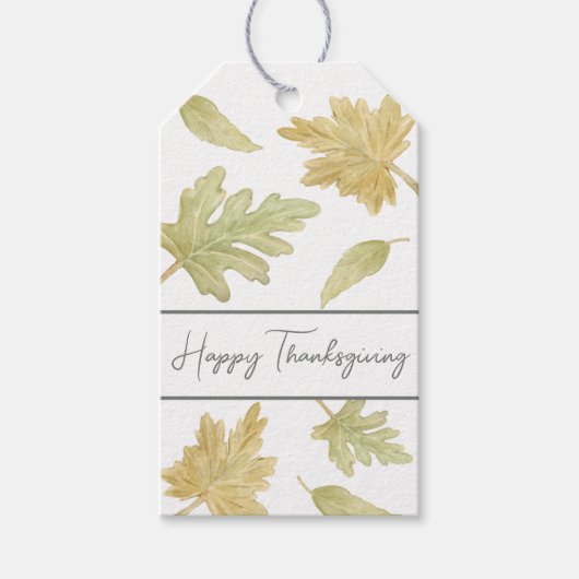 Erntedank-Geschenkmarke für Blätter mit Wasserfarb Geschenkanhänger (Vorderseite)