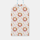 Erntedank-Geschenkmarke mit Herbstkleidmuster Geschenkanhänger (Rückseite)