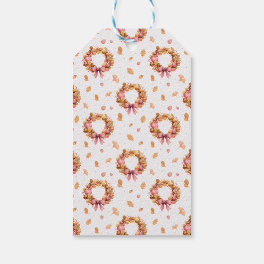 Erntedank-Geschenkmarke mit Herbstkleidmuster Geschenkanhänger (Rückseite)