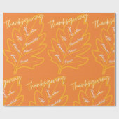 Erntedank Geschenkpackung 04- Leaf - Orange Geschenkpapier (Flach)