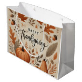 Erntedank-Geschenktasche - Groß Große Geschenktüte (Rückseite Schrägansicht)