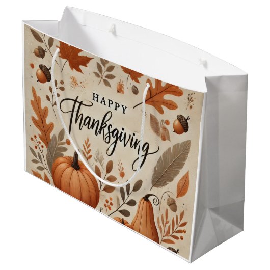 Erntedank-Geschenktasche - Groß Große Geschenktüte (Rückseite Schrägansicht)