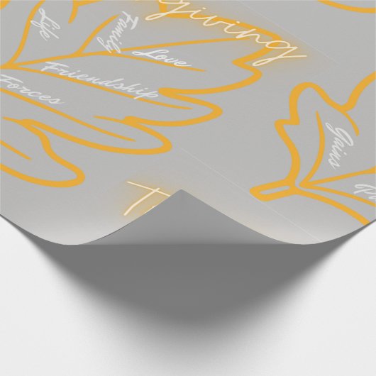 Erntedank-Geschenkverpackung - Grau Gold Geschenkpapier (Ecke)