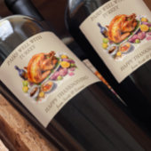 Erntedank Gift Pairs gut mit der Türkei Weinetikett