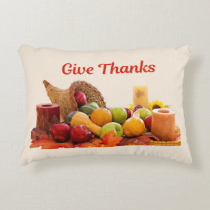 Erntedank "Give dank" Cornucopia Dekokissen