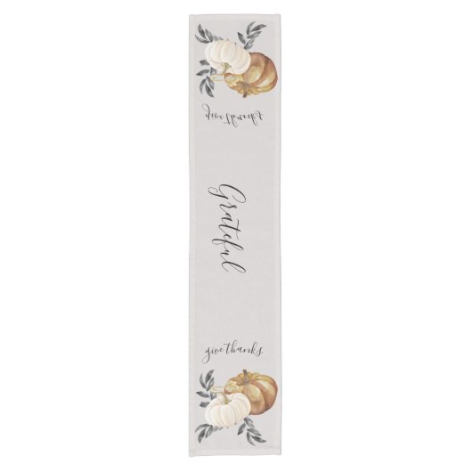 Erntedank "Give Danke" Pumpkin Dankbarkeit Kurzer Tischläufer (Vorderseite)