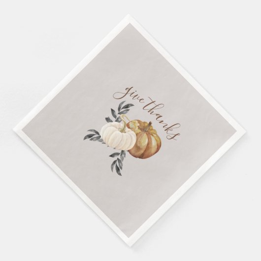 Erntedank Give Danke Pumpkin Napkins Serviette (Ecke)