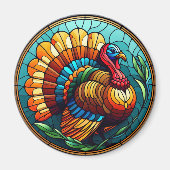 Erntedank Glass Türkei Magnet (Vorne)