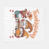 Erntedank-Gnom Herbst-Leopard Truthahn Essential T Fleecedecke (Vorderseite (Horizontal))