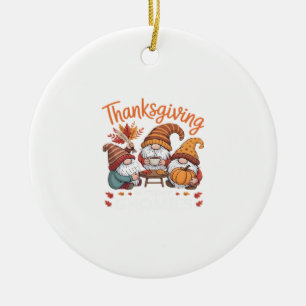 Erntedank-Gnom Herbst-Leopard Truthahn Essential T Keramik Ornament