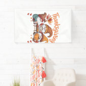 Erntedank-Gnom Herbst-Leopard Truthahn Wesentliche Banner (Insitu)