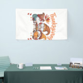 Erntedank-Gnom Herbst-Leopard Truthahn Wesentliche Banner (Messeveranstaltung)