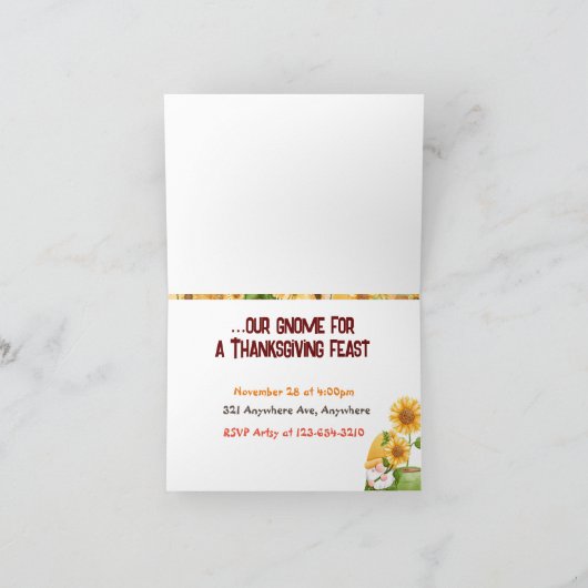 Erntedank Gnome Einladung (Innenseite)