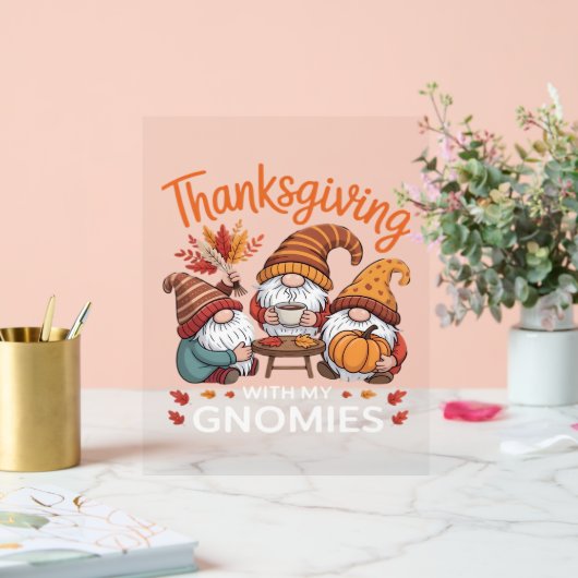 Erntedank Gnome Fall Leopard Türkei Essential T Acrylschild (Hochzeit)