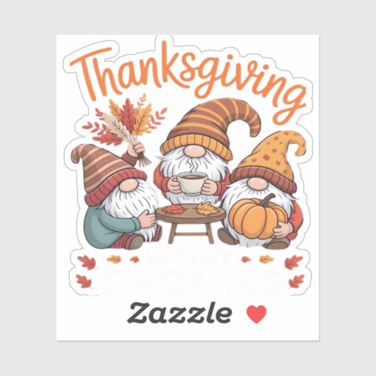 Erntedank Gnome Fall Leopard Türkei Essential T Aufkleber (Blatt)