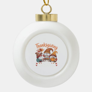 Erntedank Gnome Fall Leopard Türkei Essential T Keramik Kugel-Ornament