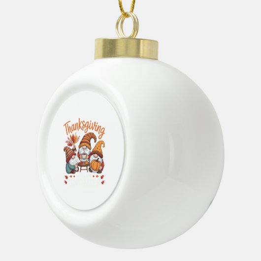 Erntedank Gnome Fall Leopard Türkei Essential T Keramik Kugel-Ornament (Rechts)