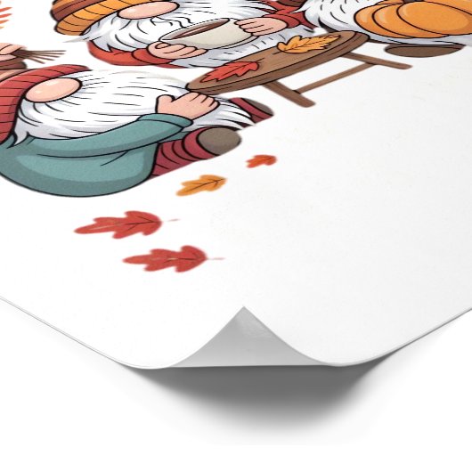 Erntedank Gnome Fall Leopard Türkei Essential T Poster (Ecke)