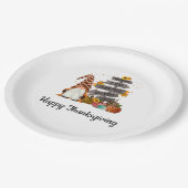 Erntedank Gnome, Herbst, Herbst, Pumpkins Party Pappteller (Schrägansicht)