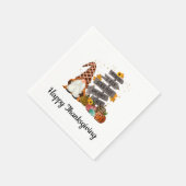 Erntedank Gnome, Herbst, Herbst, Pumpkins Party Serviette (Ecke)