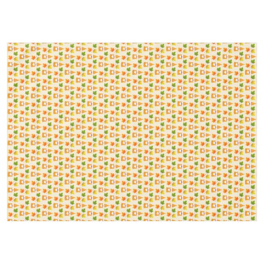 Erntedank Gnome und Herbstlaube auf Beige Tischdecke (Vorderseite (Horizontal))