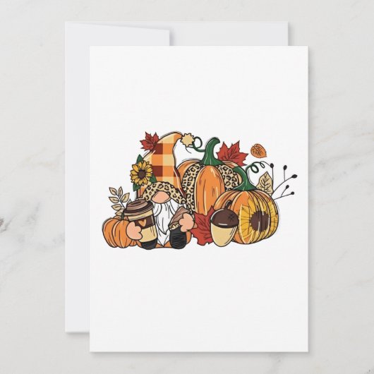 Erntedank Gnomes Herbstlaubs Gnomes Funny Fall Einladung (Vorderseite)