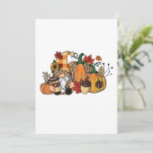 Erntedank Gnomes Herbstlaubs Gnomes Funny Fall Einladung (Stehend Vorderseite)