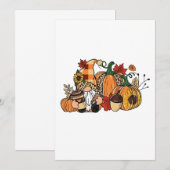 Erntedank Gnomes Herbstlaubs Gnomes Funny Fall Einladung (Vorne/Hinten)