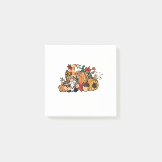 Erntedank Gnomes Herbstlaubs Gnomes Funny Fall Post-it Klebezettel (Vorderseite)