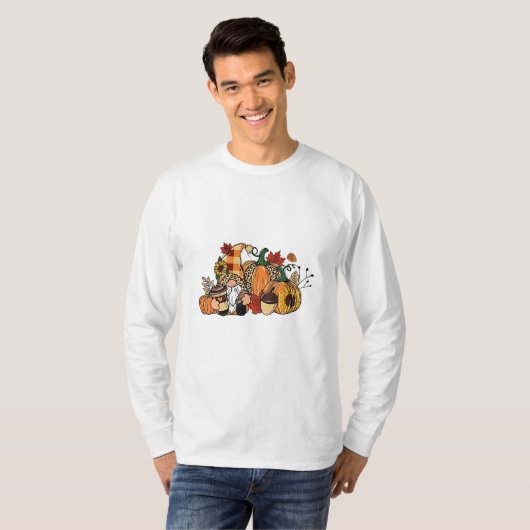 Erntedank Gnomes Herbstlaubs Gnomes Funny Fall T-Shirt (Vorne ganz)