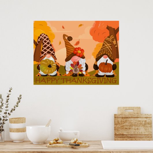 Erntedank Gnomes Poster (Küche)