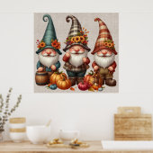 Erntedank Gnomes Trio Art Poster (Küche)