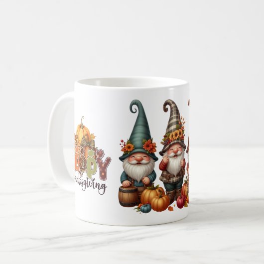 Erntedank Gnomes Trio Tasse (Vorderseite Links)