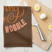 Erntedank Gobble Gobble bis du wackelst Geschirrtuch (Viertel Falte)