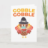 Erntedank Gobble Gobble Funny Turkey Mask Karte (Vorderseite)
