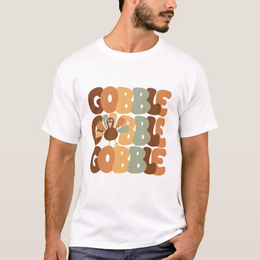 Erntedank Gobble Gobble Gobble Türkei Fall T-Shirt (Vorderseite)