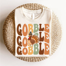 Erntedank Gobble Turkey Familienunternehmen Groovy T-Shirt