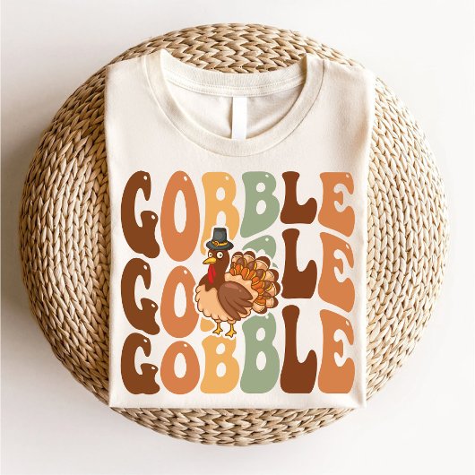 Erntedank Gobble Turkey Familienunternehmen Groovy T-Shirt