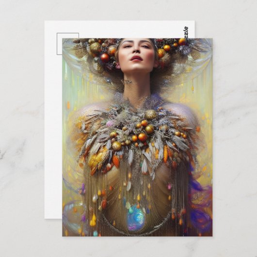 Erntedank Goddess Postcard Postkarte (Vorne/Hinten)