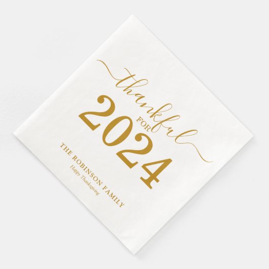 Erntedank Gold Script Modern Serviette (Ecke)