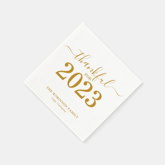 Erntedank Gold Script Personalisiert Serviette (Ecke)