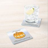 Erntedank Golden Pumpkin auf Silbergrundstück Rechteckiger Pappuntersetzer (Vor Ort)