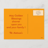 Erntedank-goldener Segen Feiertagspostkarte (Rückseite)