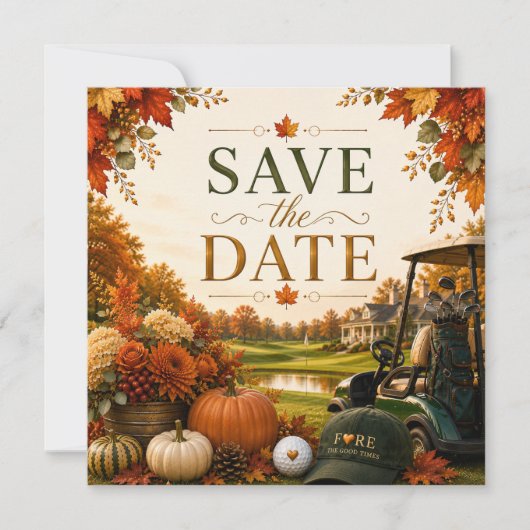 Erntedank-Golf-Feier-Einladung Save The Date (Vorderseite)