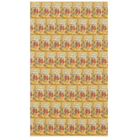 Erntedank Grateful Pilgrims Table Tuch Tischdecke (Vorderseite)