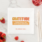Erntedank Gratitude Family treffen sich Serviette (Beispiel)