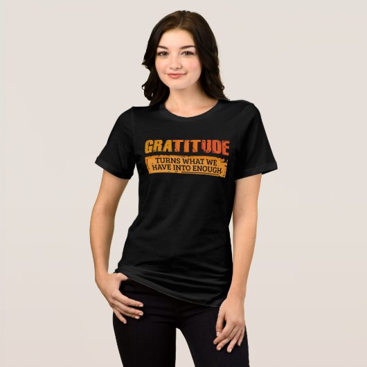 Erntedank Gratitude Family treffen sich Tri-Blend Shirt (Vorderseite voll)